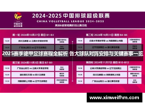 2025赛季德甲足球赛程全解析 各大球队对阵安排与关键赛事一览